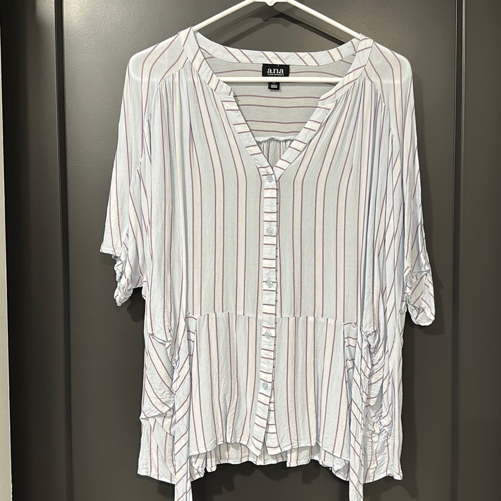 Stripped button down blouse